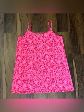 Leilani vintage pink floral mesh swim cover dress